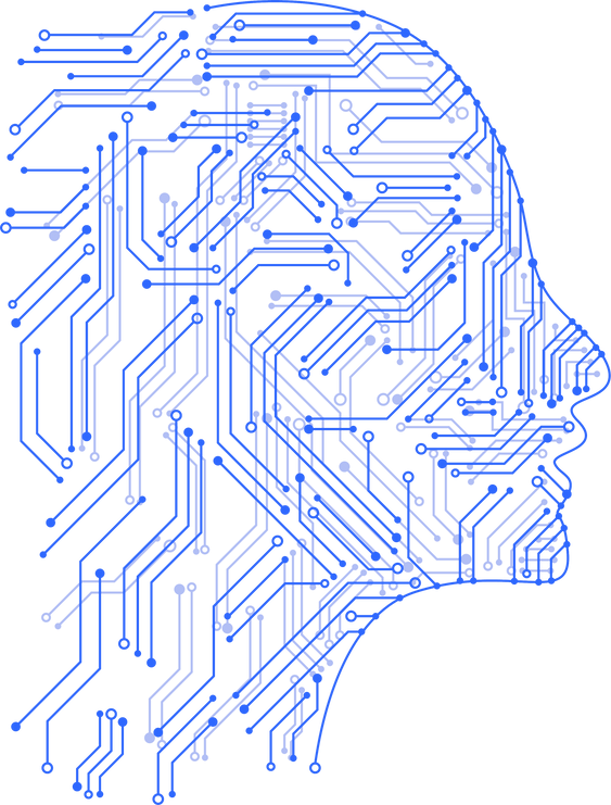 Artificial intelligence. Abstract geometric Human head